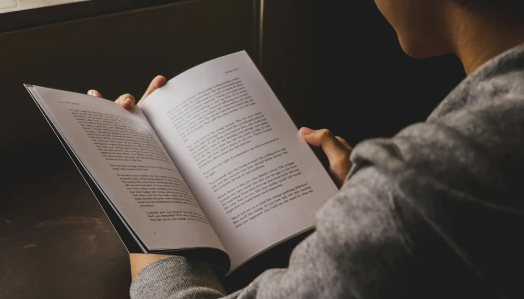 a person reading a book